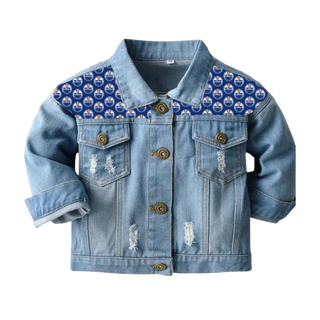 Custom Youth Official Oilers Collab Denim Jacket #02